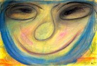 &quot;Breites Gesicht&quot; (Wide face) - Serie: Faces - 30x21 cm - Pastell auf Papier (2007)