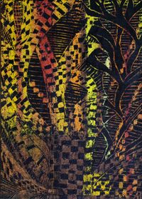 &quot;Don&#039;t be afraid for the snakes in the jungle&quot; - No. 6 - Serie: Sgraffito - 18x24 cm - &Ouml;l-Pastell auf Artist-Board (2012)