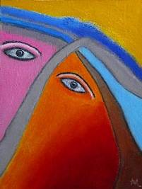 &quot;Sisters&quot; - Serie: Faces - 17x24 - Pastell auf Artist-Board (2014)